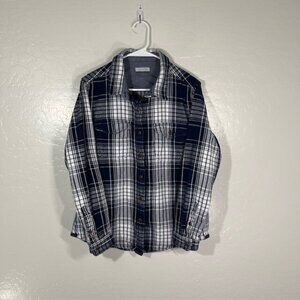 Outerknown Navy and White Checkered Button-Down Shirt